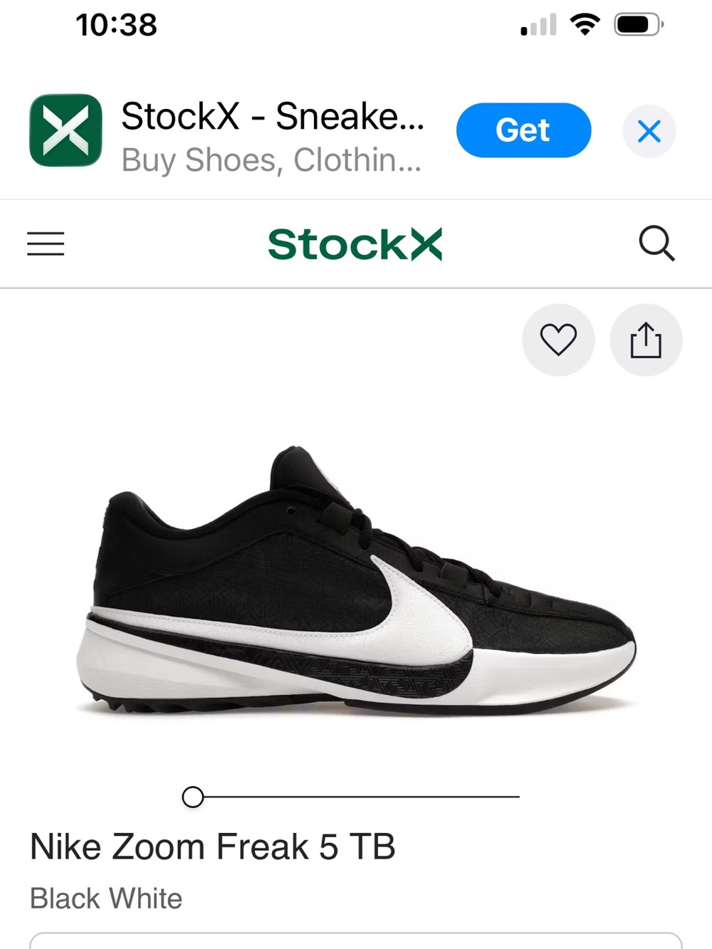 Nike zoom freak 5TB Black and White Low-Top Basketball Sneakers